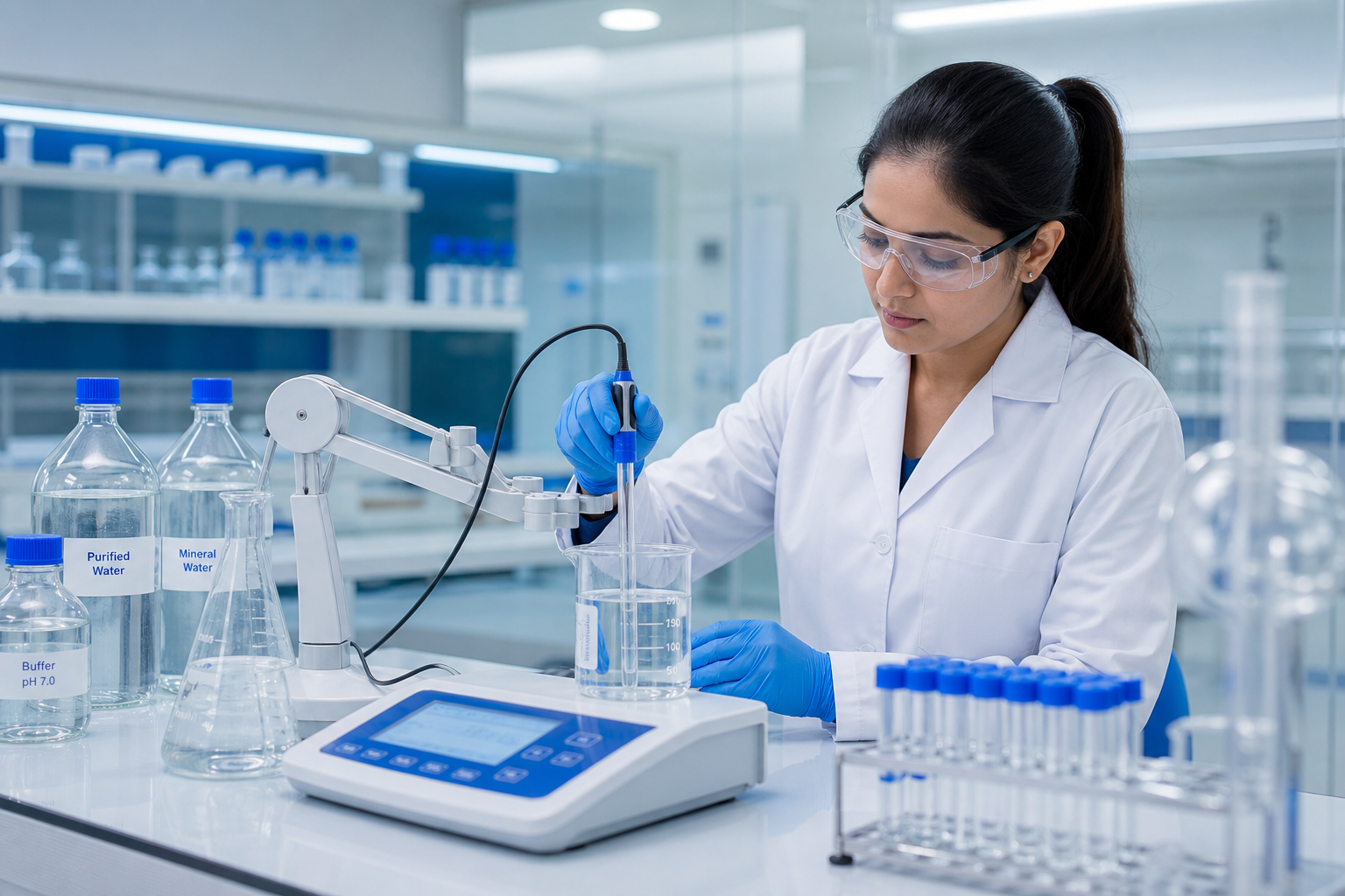 Water quality testing at Ravi Mineral Water